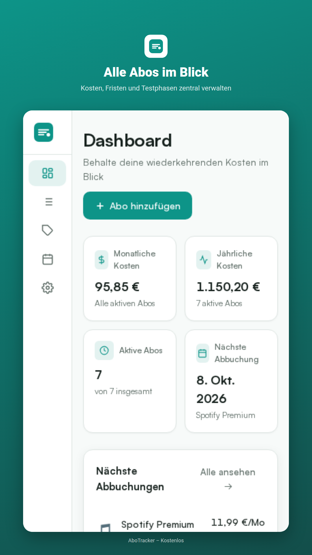AboTracker App Vorschau